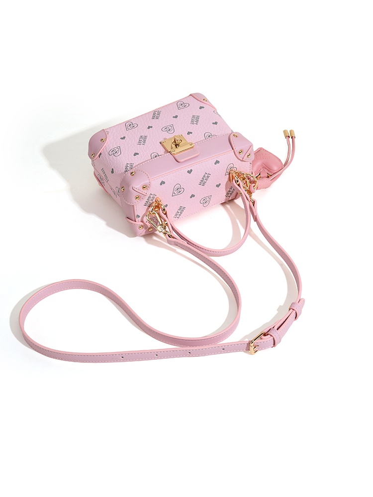 Pink Happy Heart Crossbody Bag
