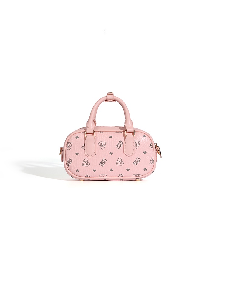 Pink Heart Print Crossbody Bag