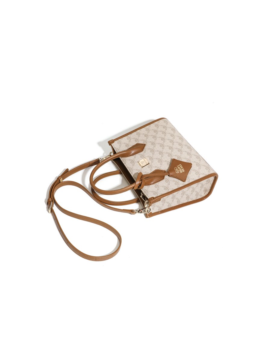 Beige Monogram Crossbody Bag