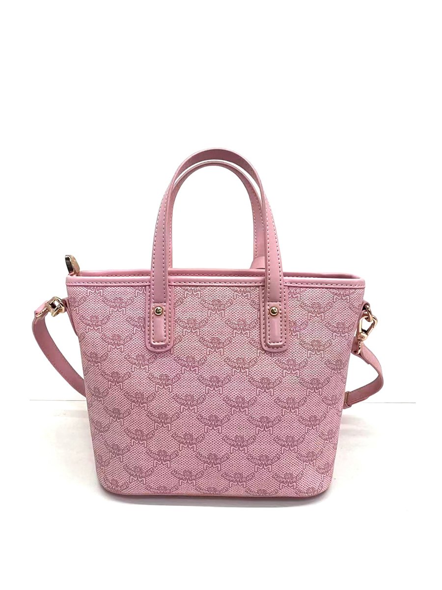 Pink Printed Crossbody Bag with Plush Charm