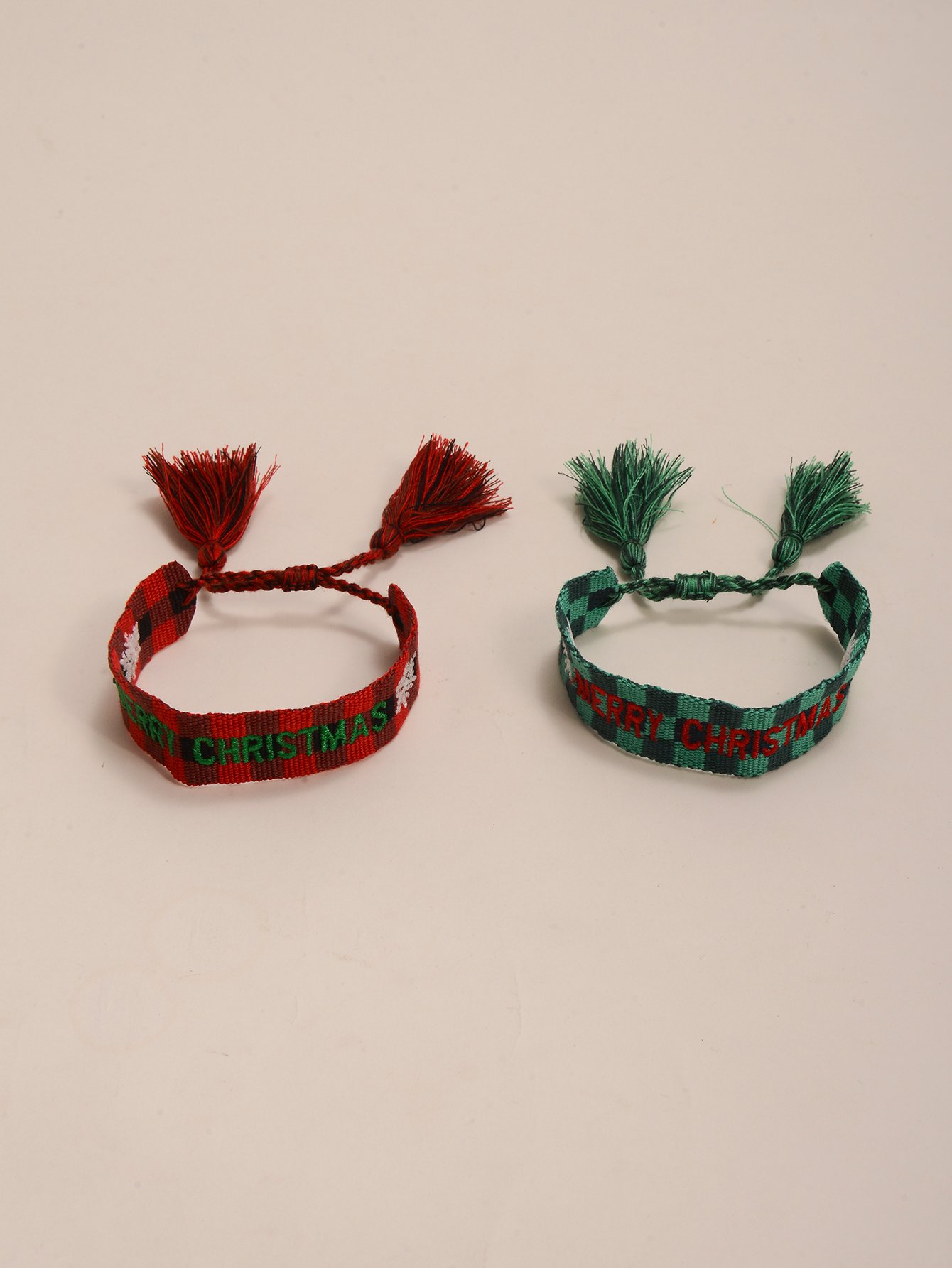 Embroidered Christmas Bracelets - Pack of 2