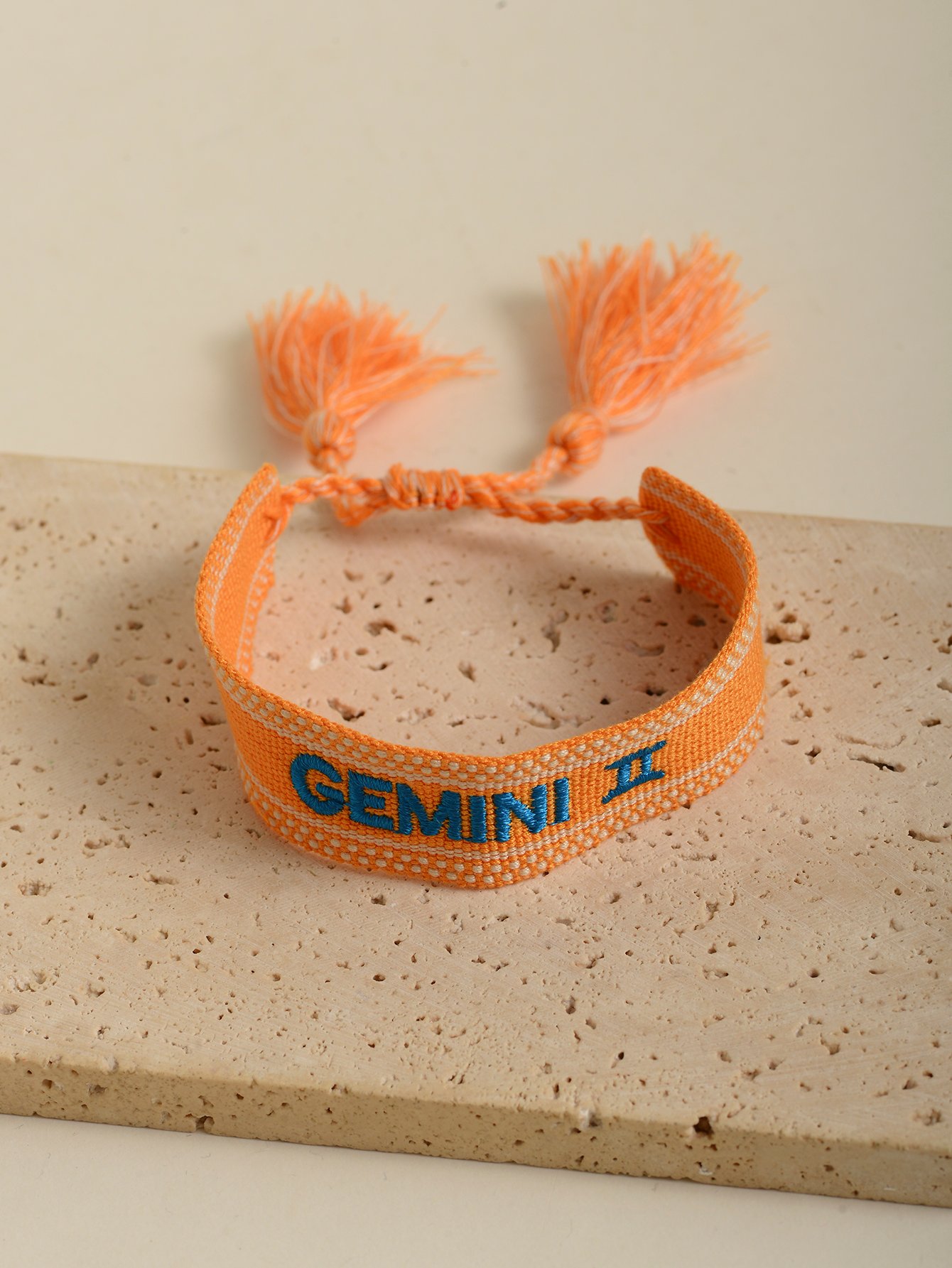 Gemini Zodiac Embroidered Bracelet