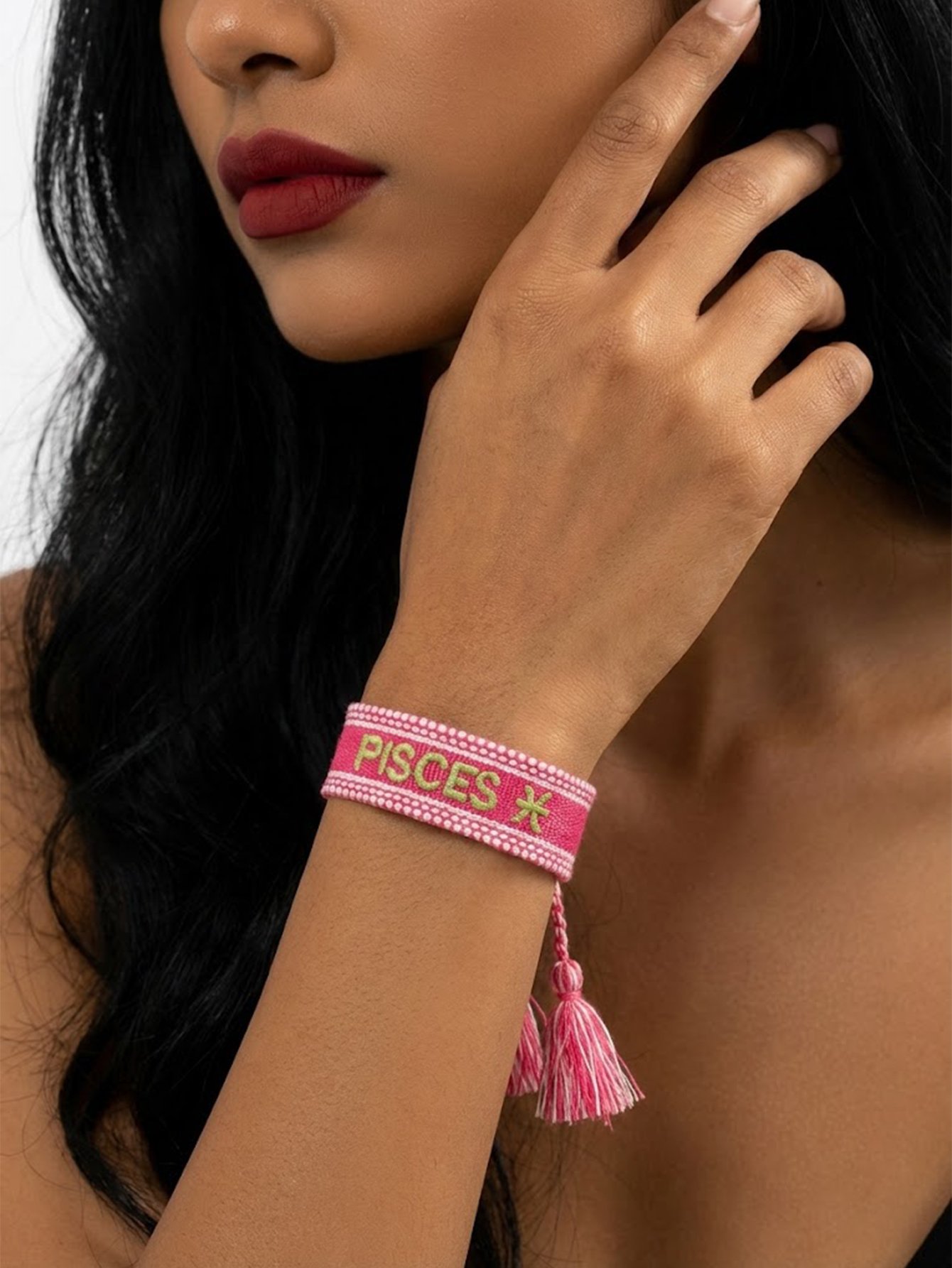 Embroidered Pisces Constellation Bracelet