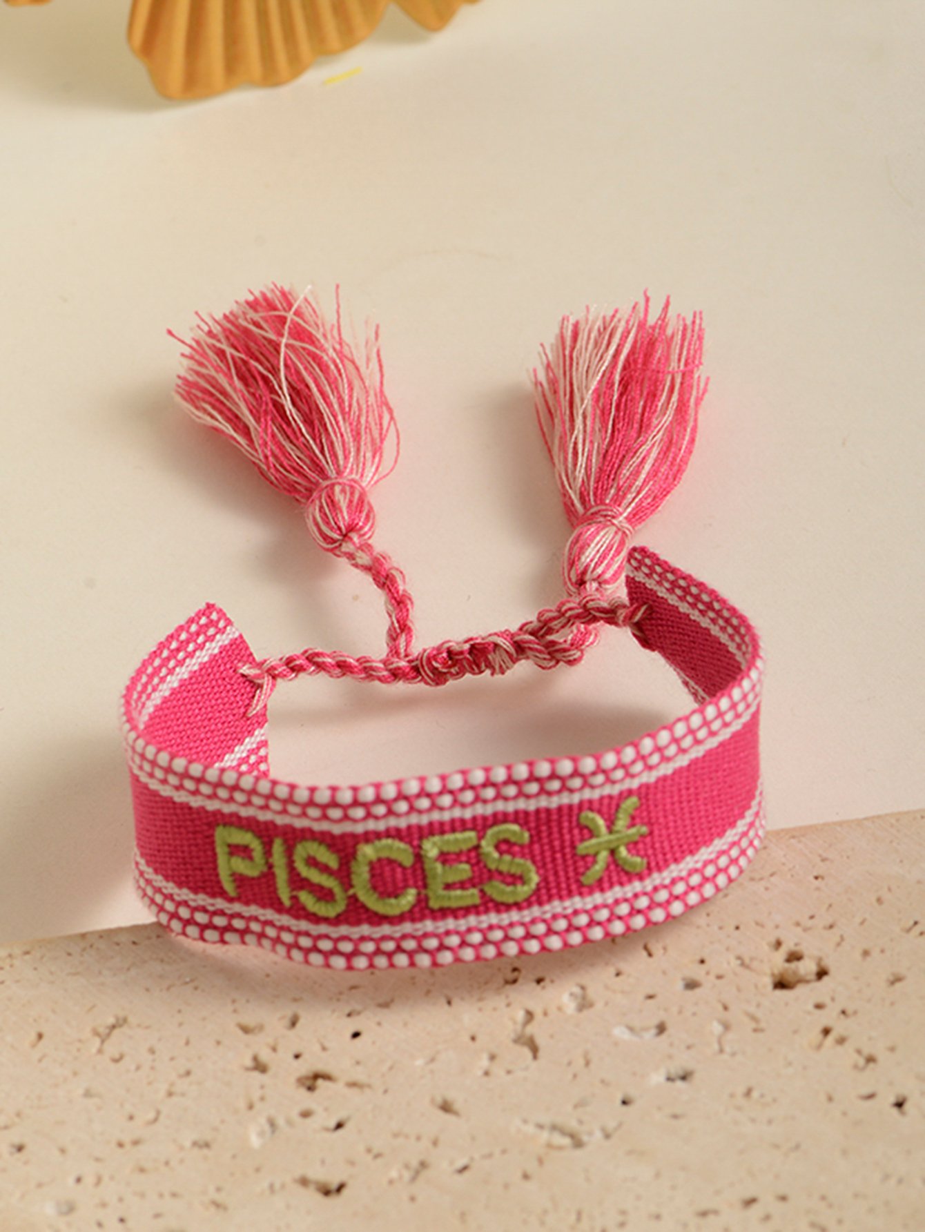 Embroidered Pisces Constellation Bracelet