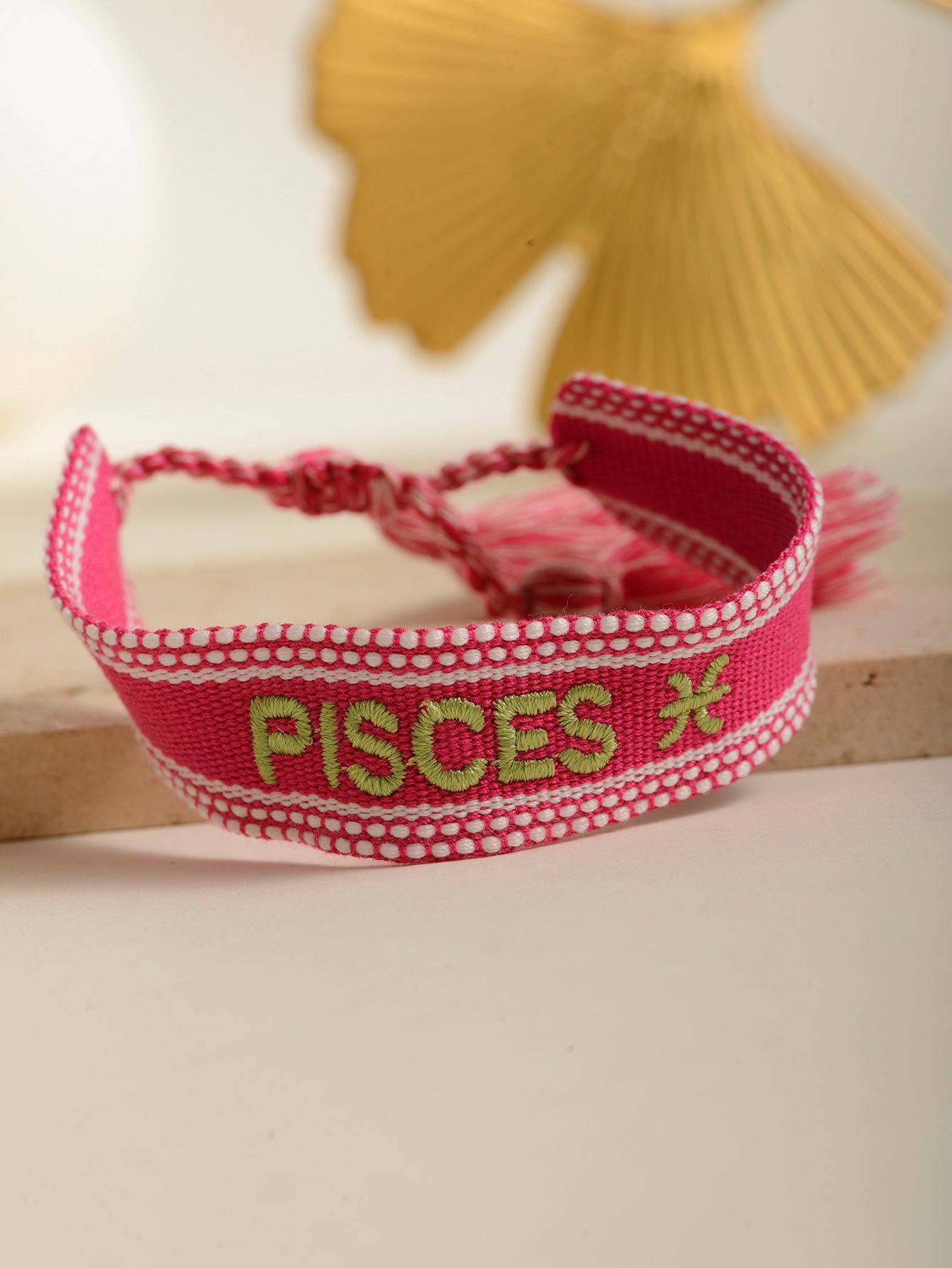 Embroidered Pisces Constellation Bracelet