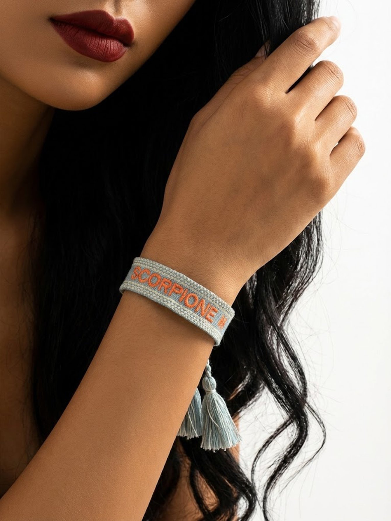 Embroidered Constellation Bangle Bracelet