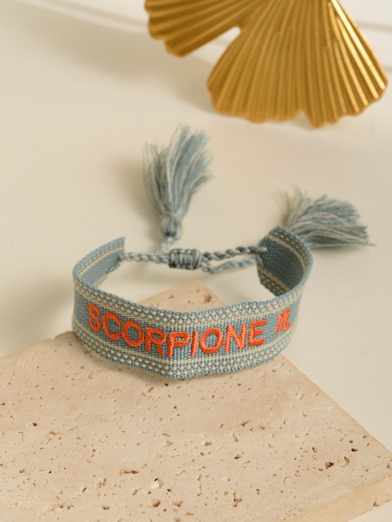 Embroidered Constellation Bangle Bracelet