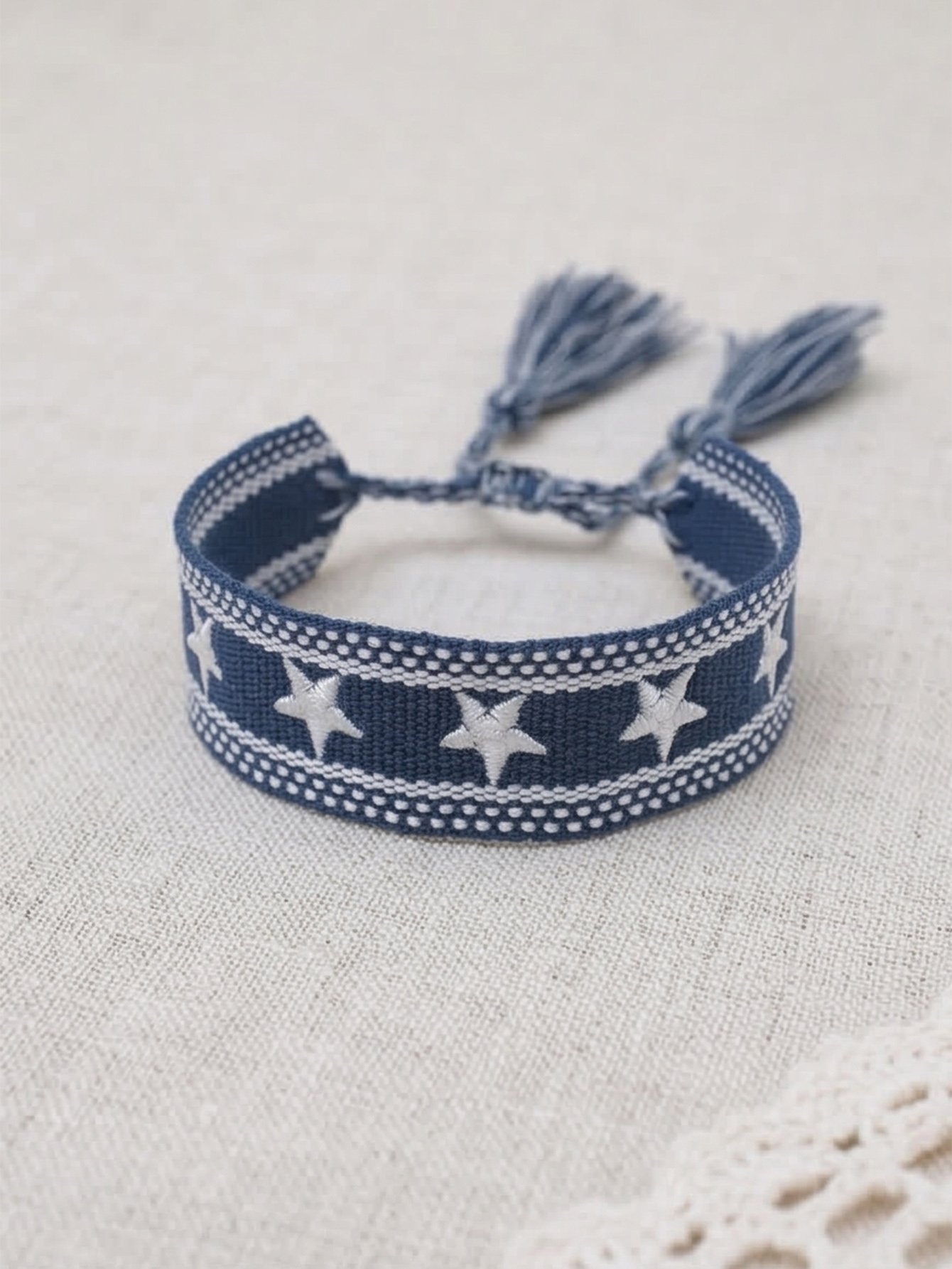 Star Embroidered Bangle Bracelet
