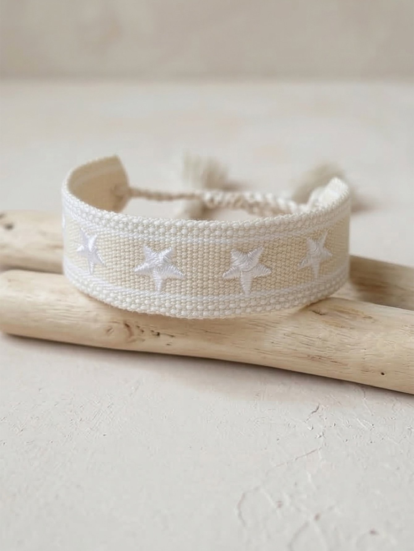 Star Embroidered Tassel Bracelet
