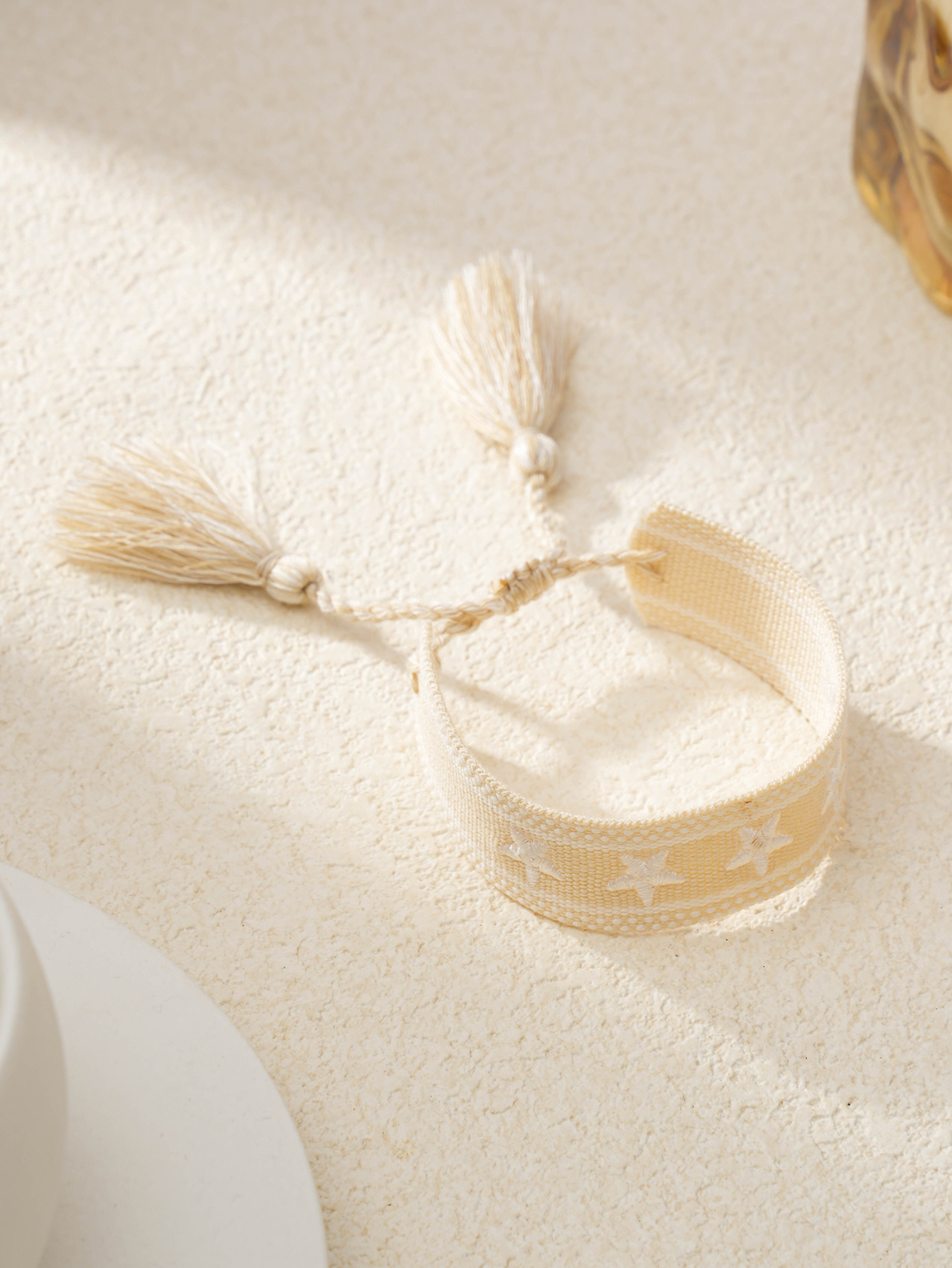 Star Embroidered Tassel Bracelet