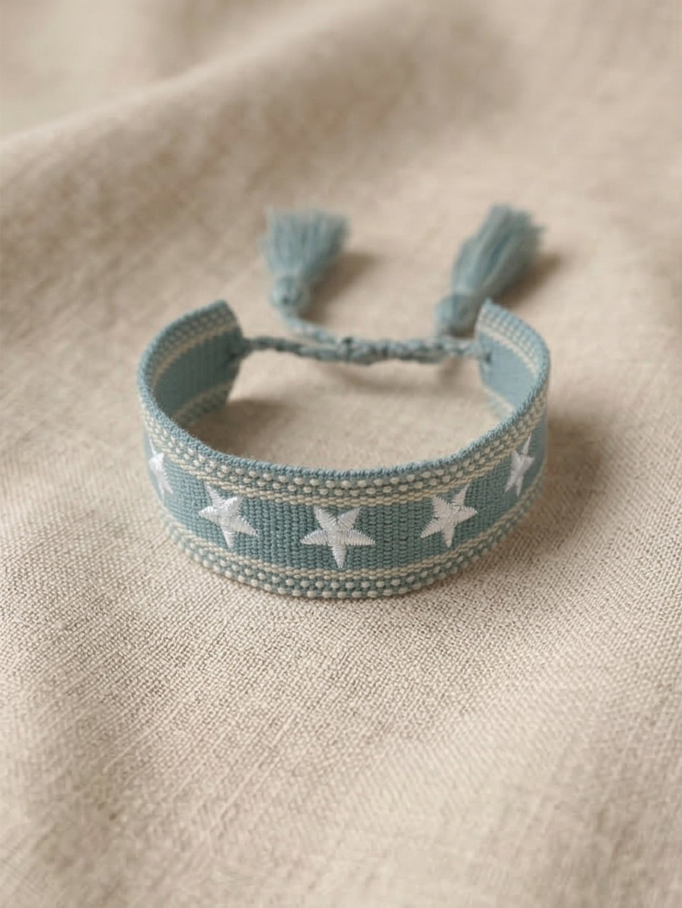 Star Embroidered Tassel Bracelet