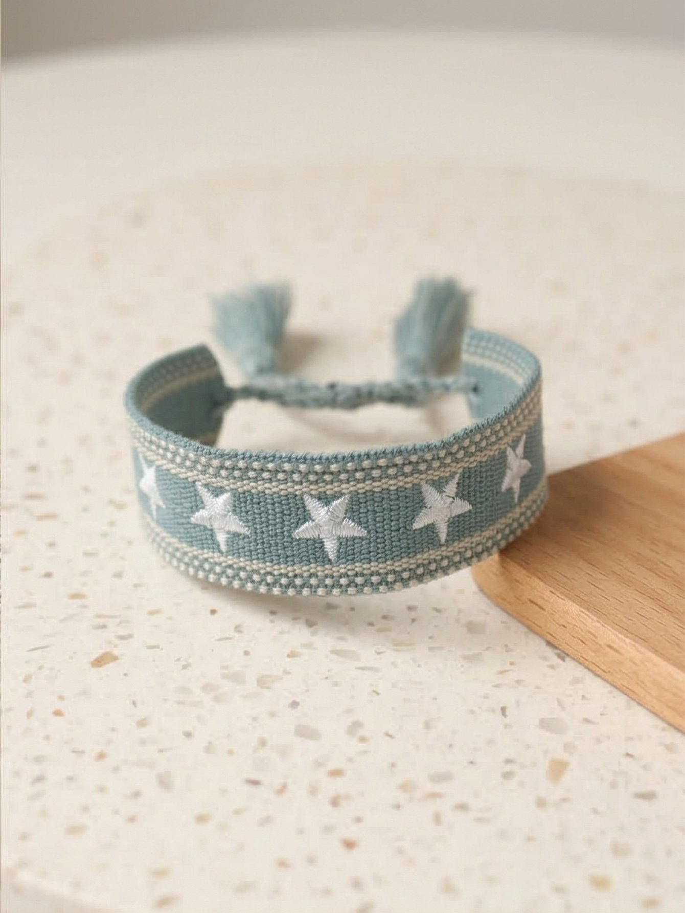 Star Embroidered Tassel Bracelet