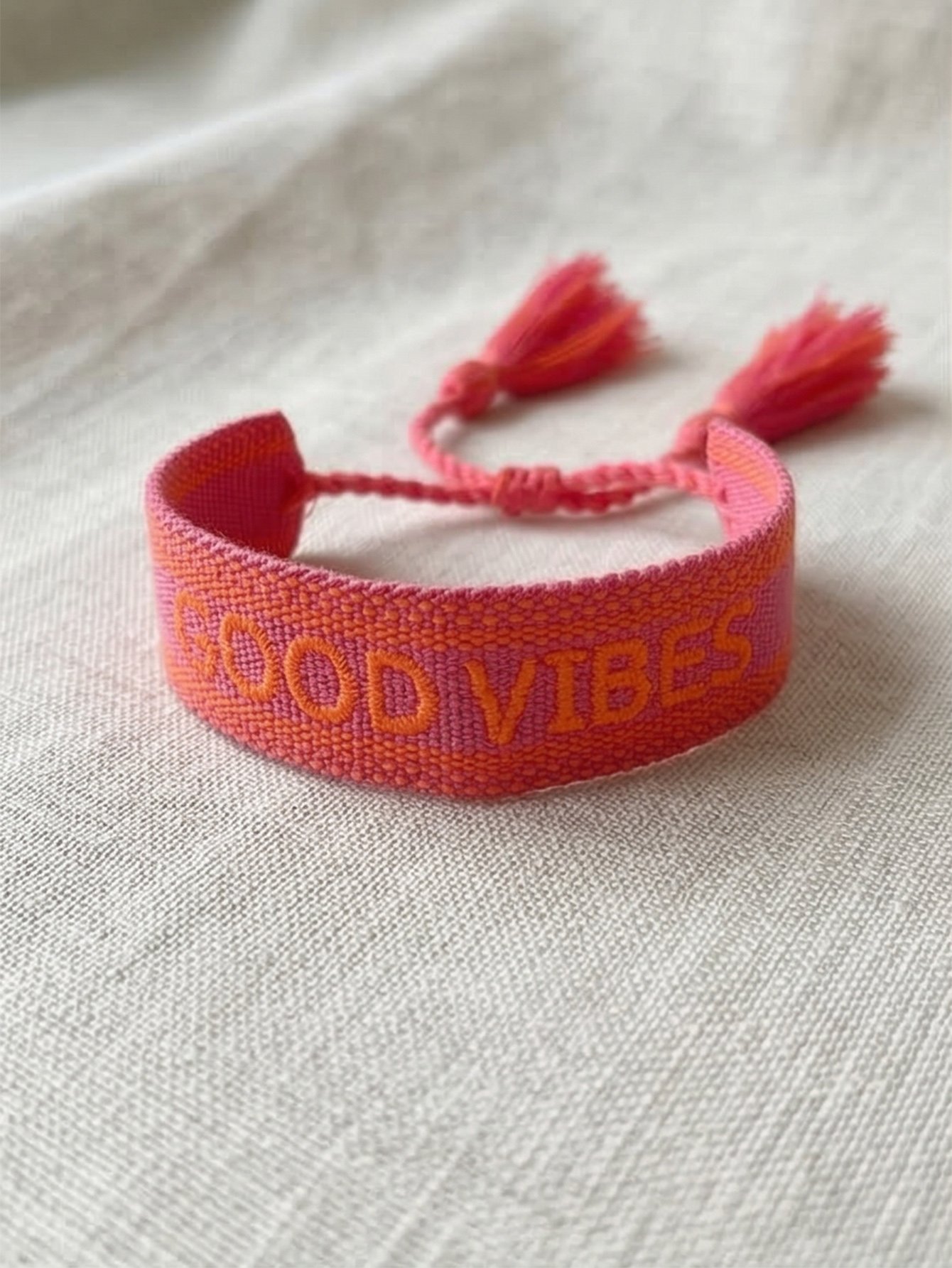Vibrant Good Vibes Tassel Bracelet