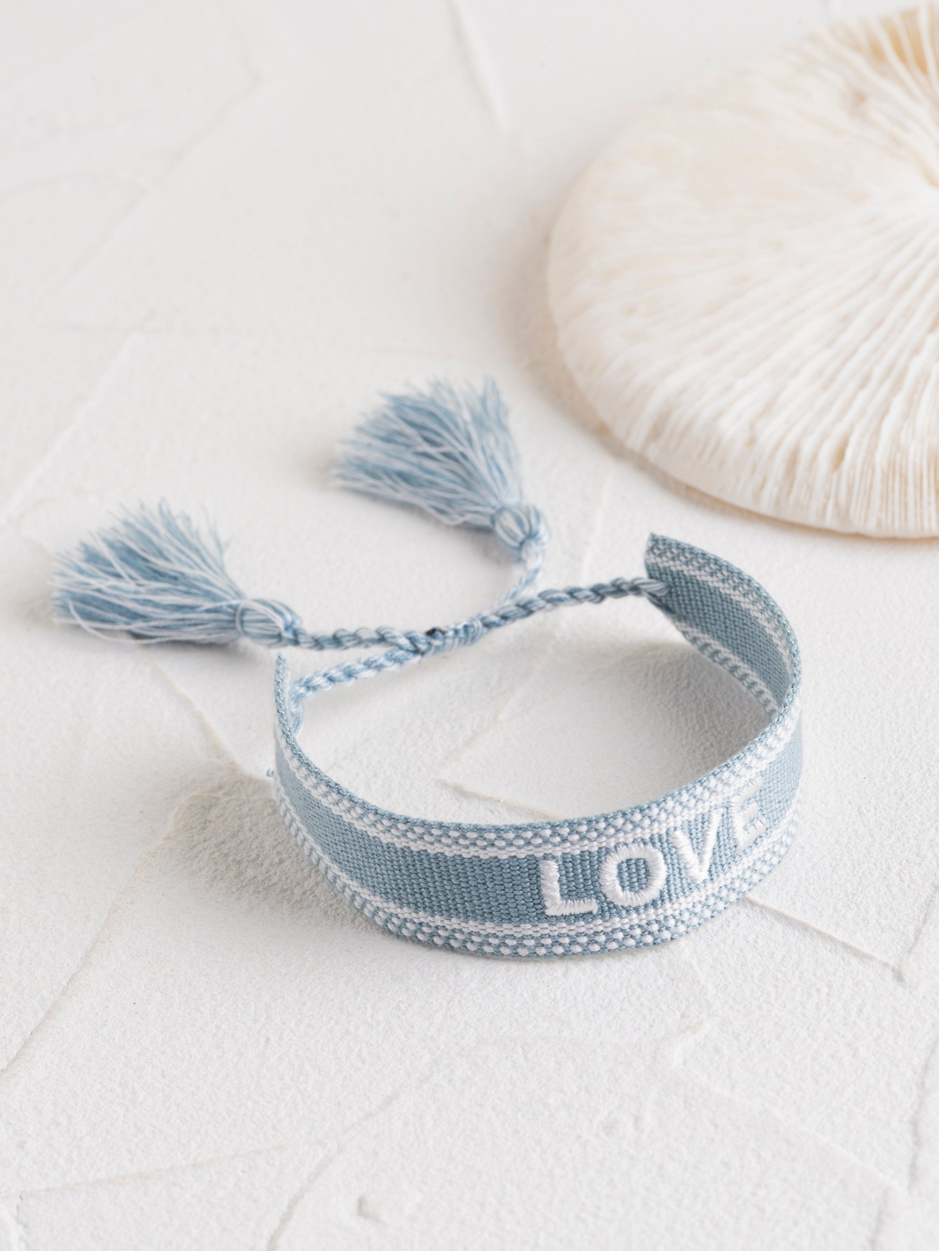 Multi-Color Embroidered LOVE Tassel Bracelet