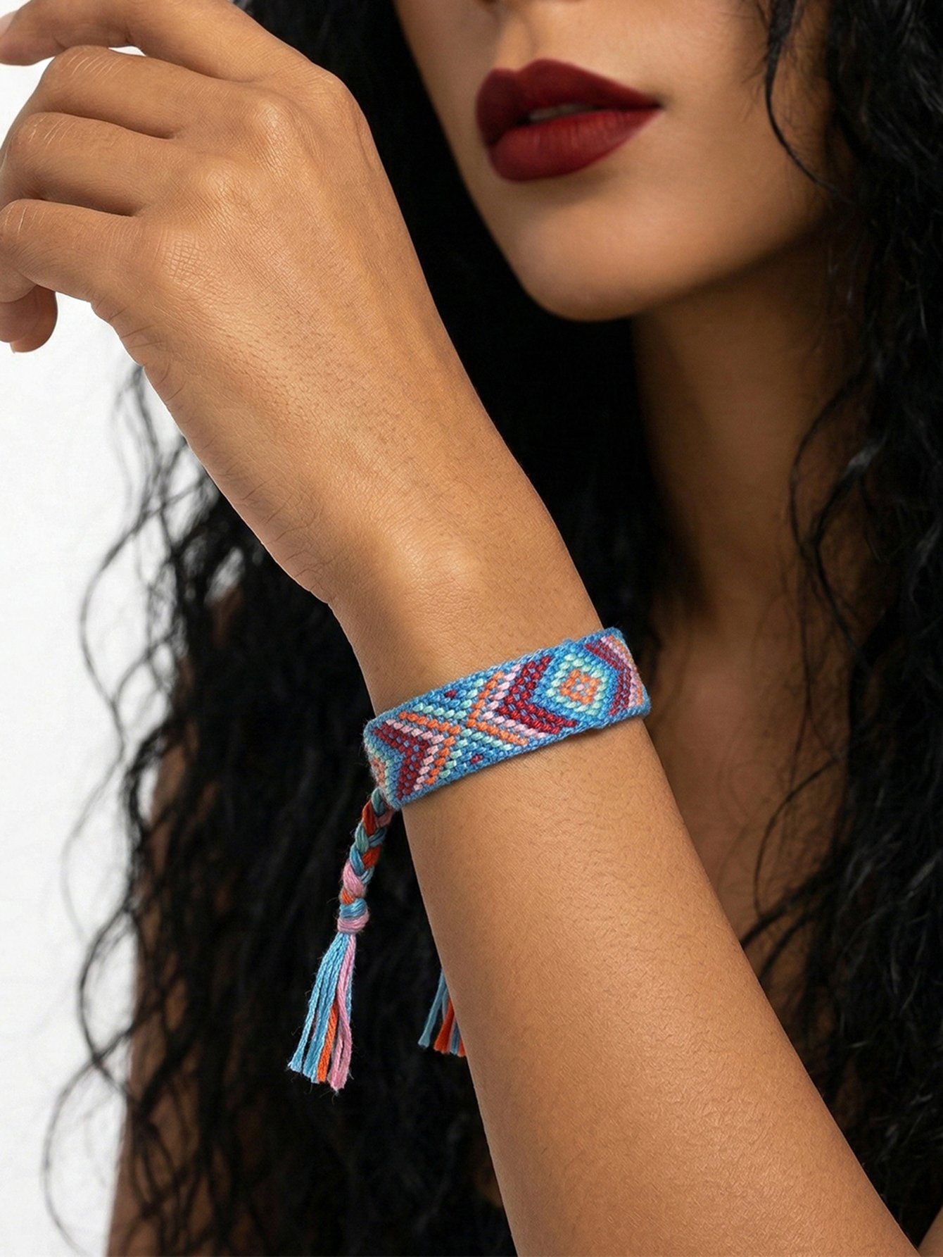 Embellished Pattern Woven Bracelet