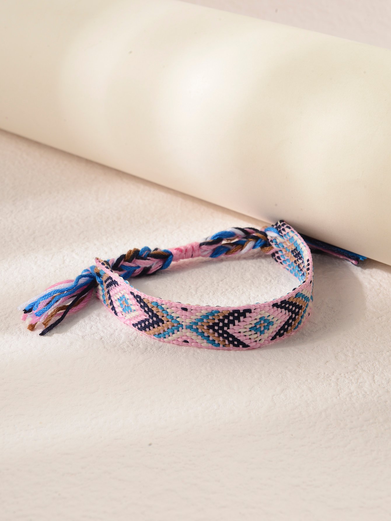 Multi-Color Embellished Pattern Woven Friendship Bracelet