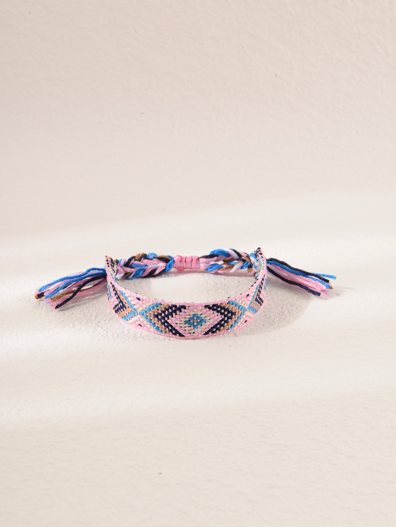 Multi-Color Embellished Pattern Woven Friendship Bracelet