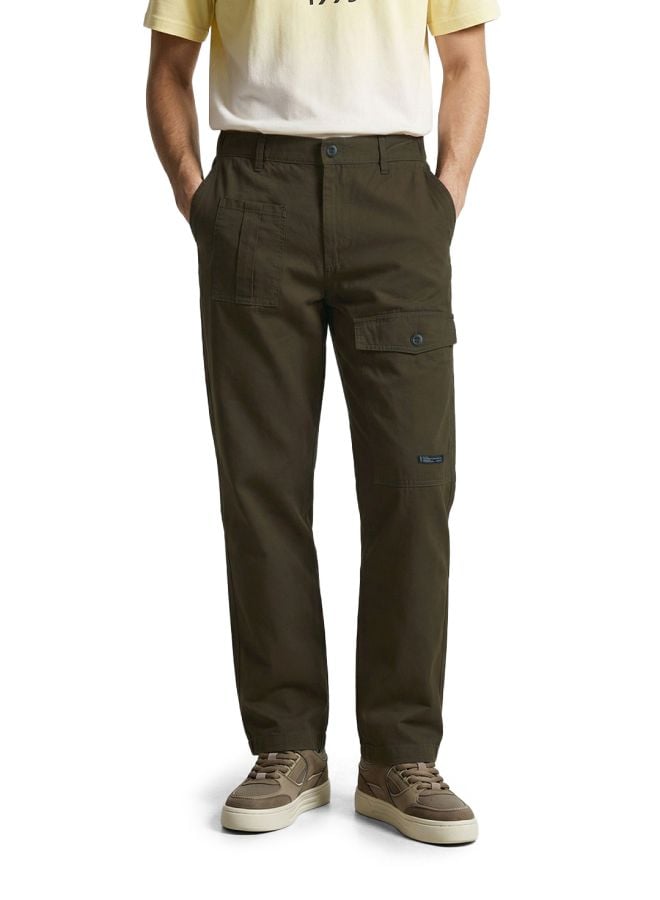 Men Relaxed Fit Solid Trousers