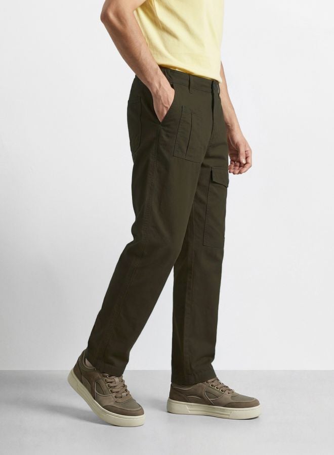 Men Relaxed Fit Solid Trousers