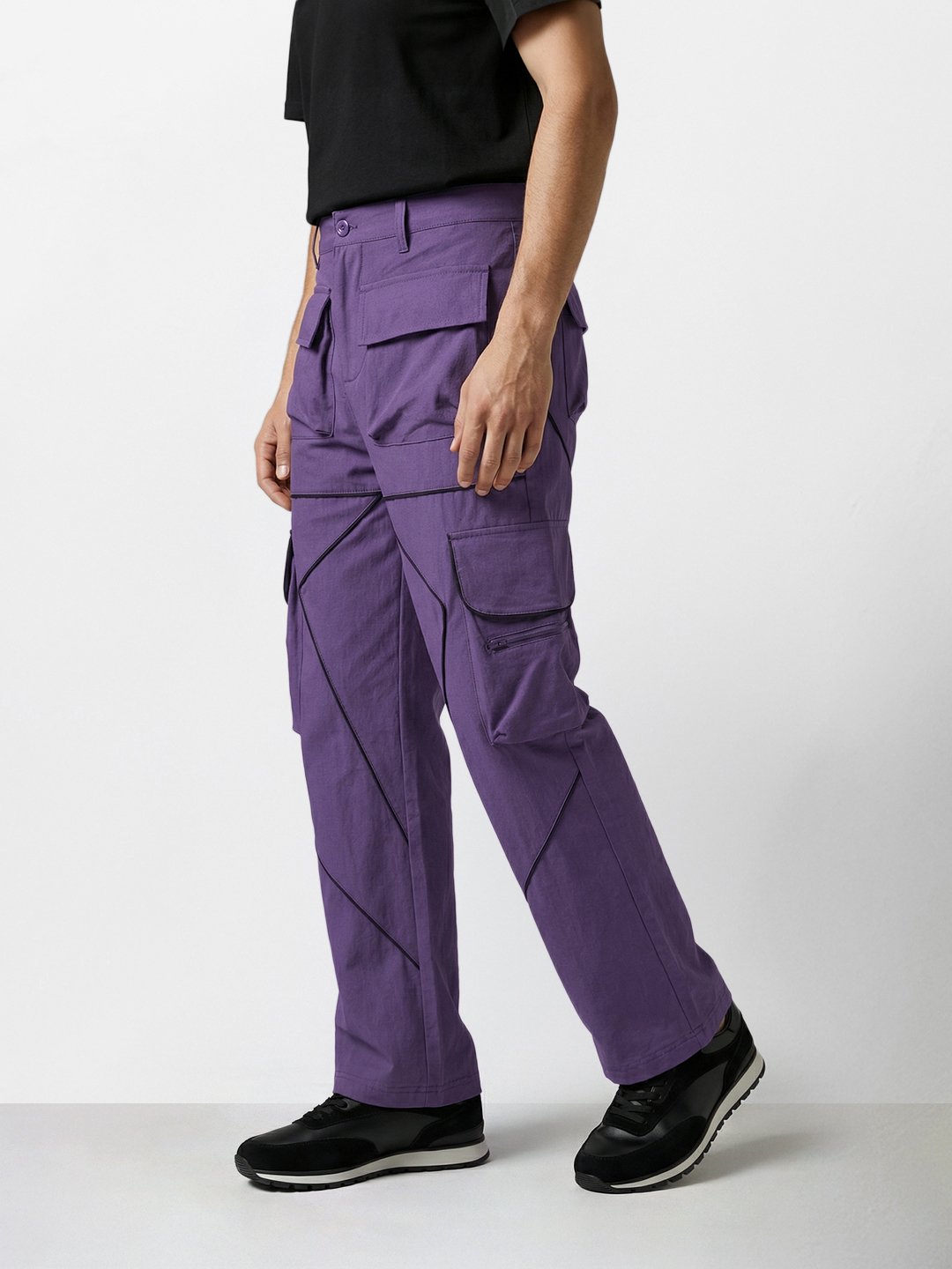 Men Loose Fit Solid Cargo
