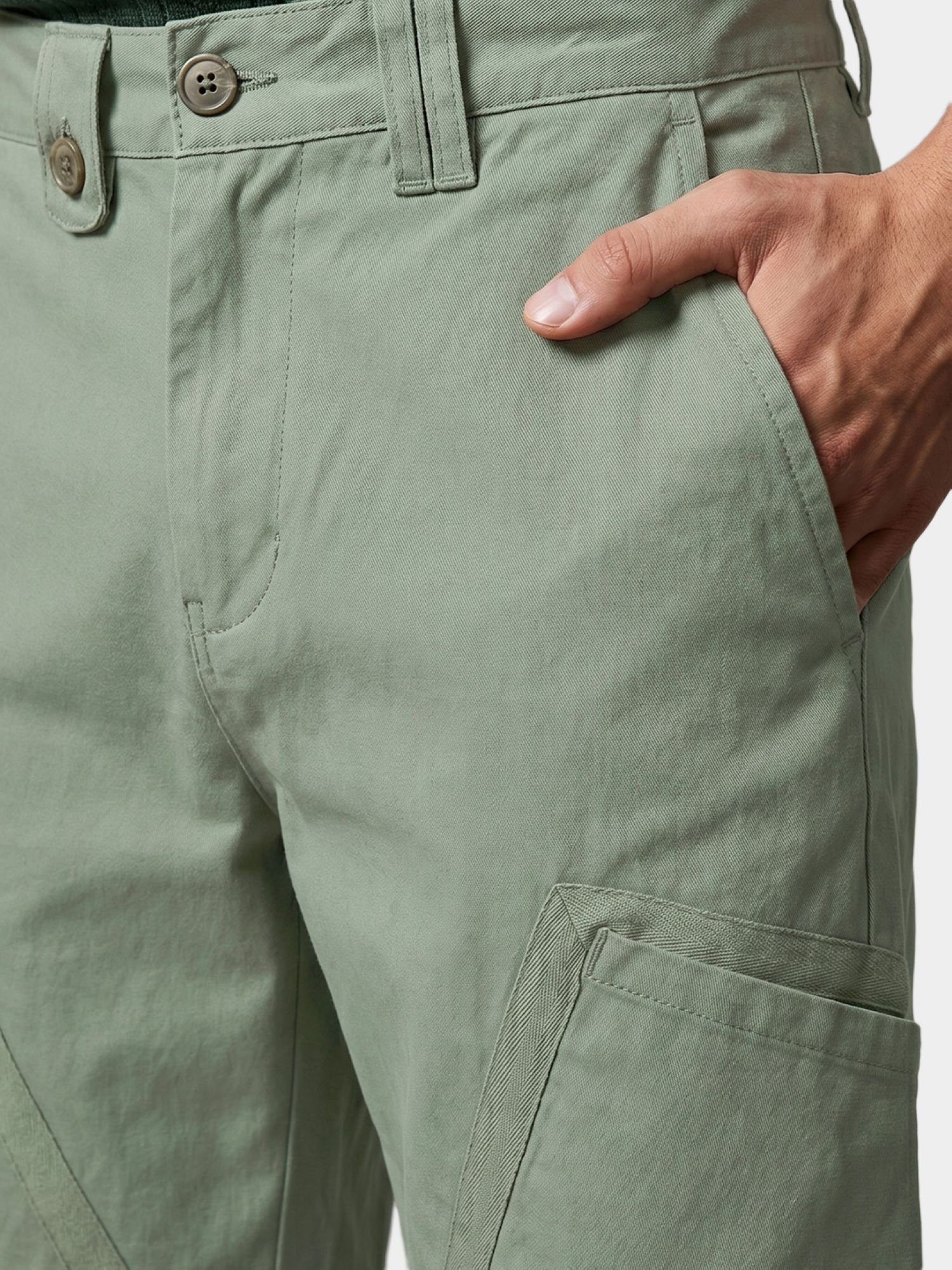 Men Loose Fit Textured Cargo