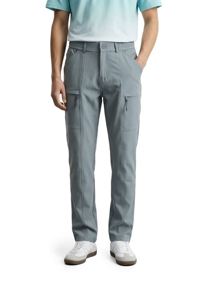 Men Slim Fit Solid Cargo