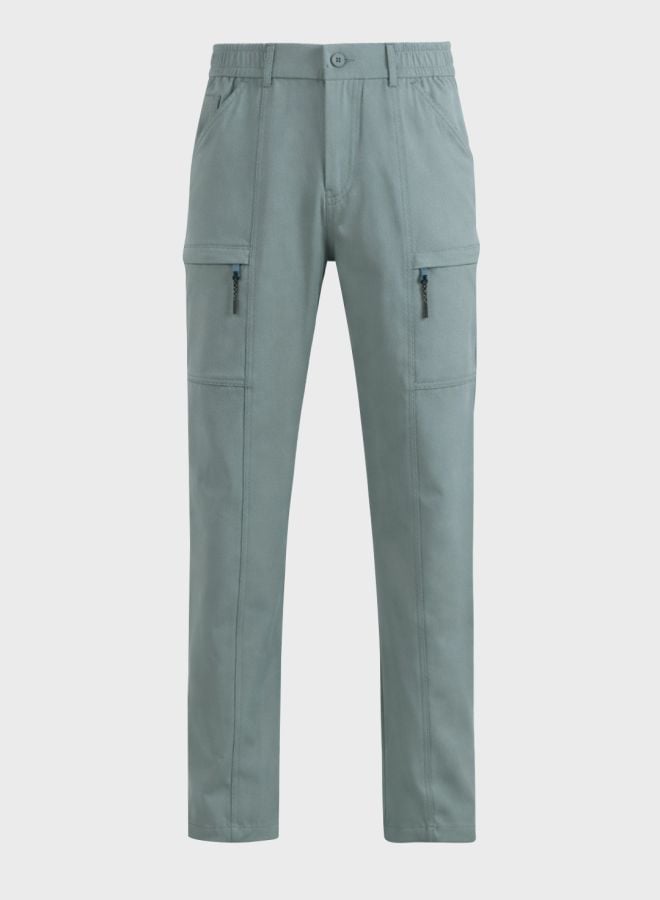 Men Slim Fit Solid Cargo