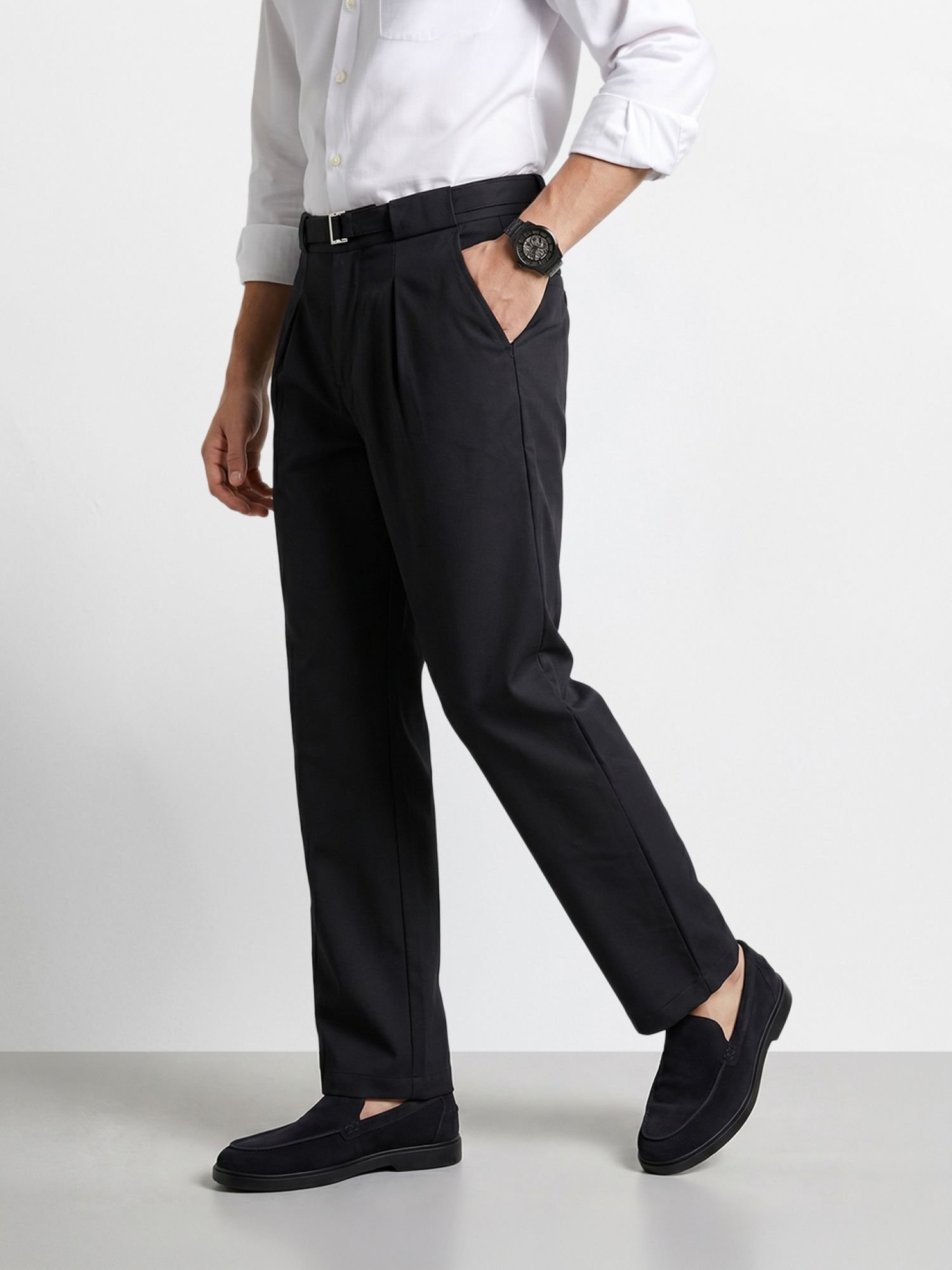 Men Regular Fit Solid Trousers