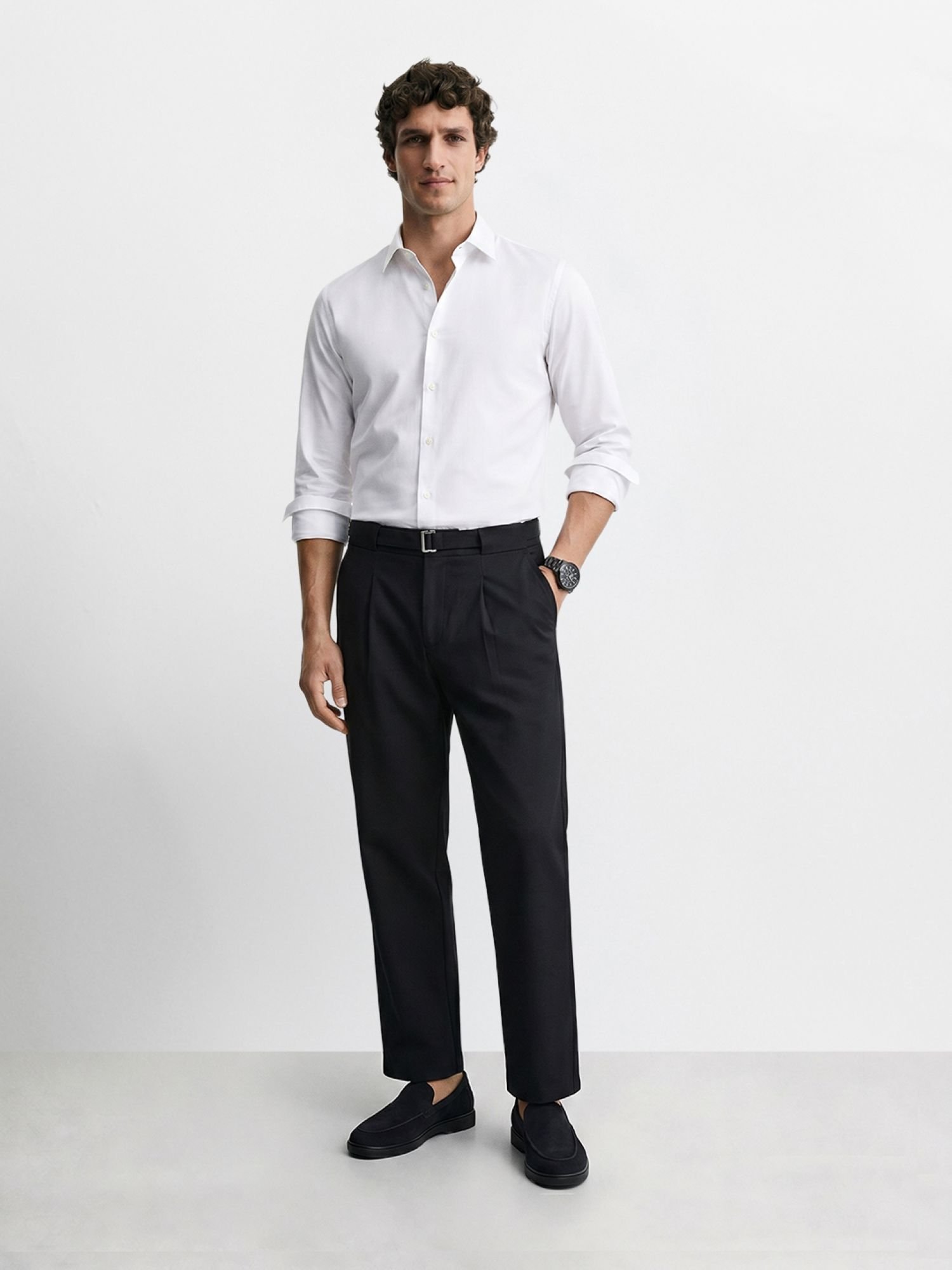 Men Regular Fit Solid Trousers