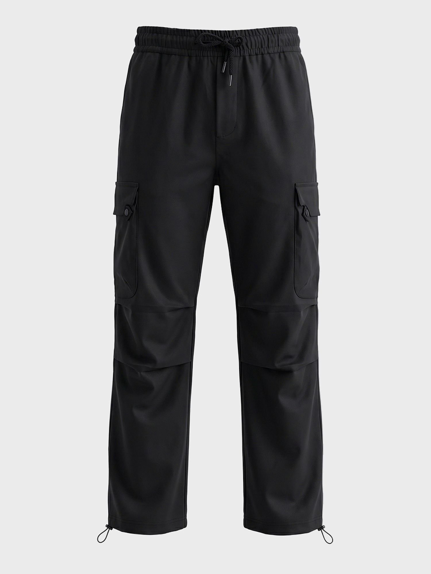 Men Relaxed Fit Solid Cargo Joggers