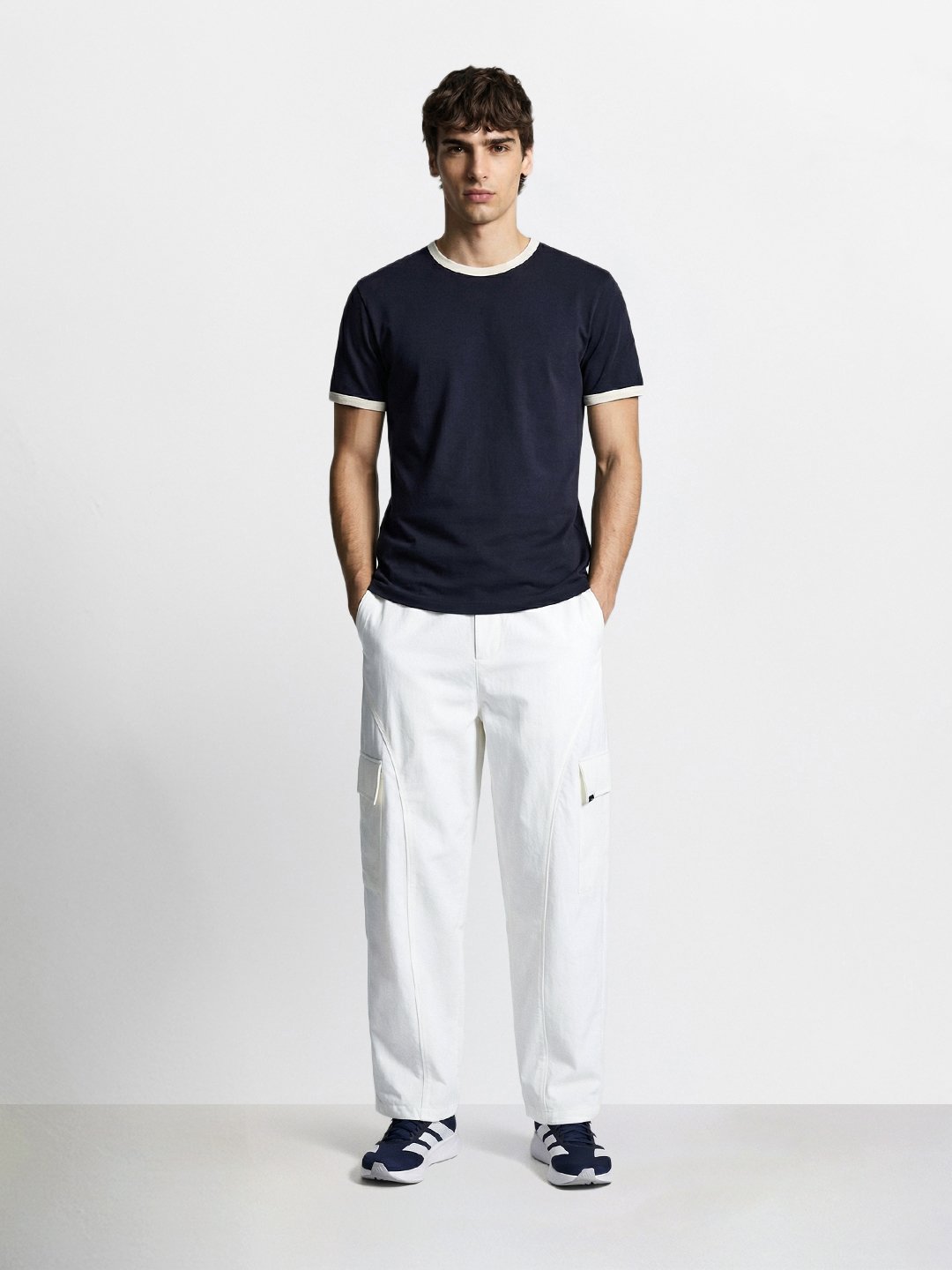 Men Baggy Cargo Fit Solid Cargo