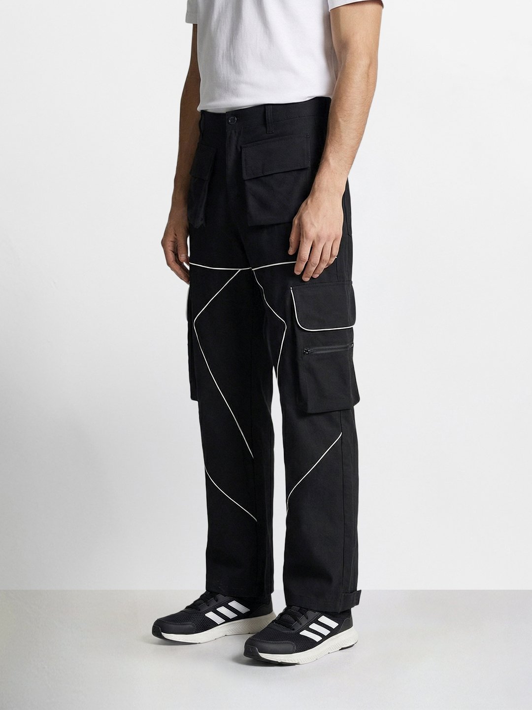 Men Loose Fit Solid Cargo