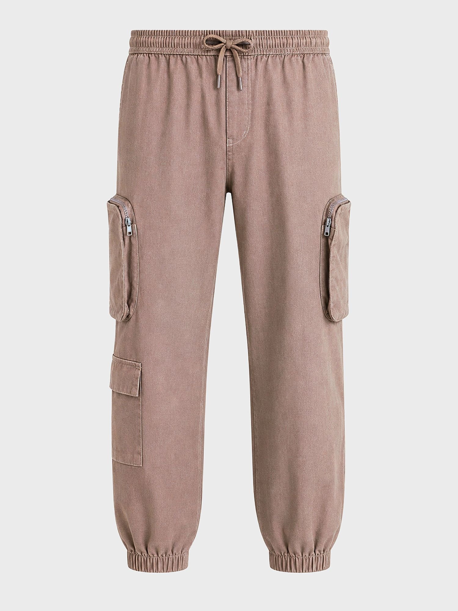Men Relaxed Fit Solid Cargo Joggers
