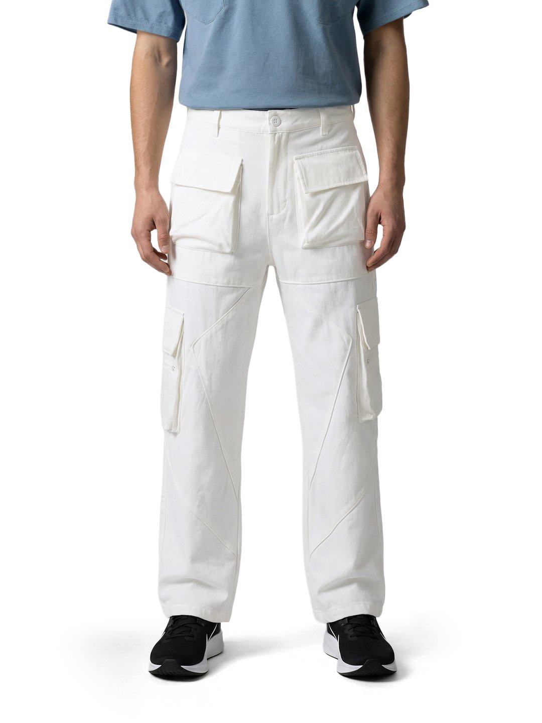 Men Loose Fit Solid Cargo