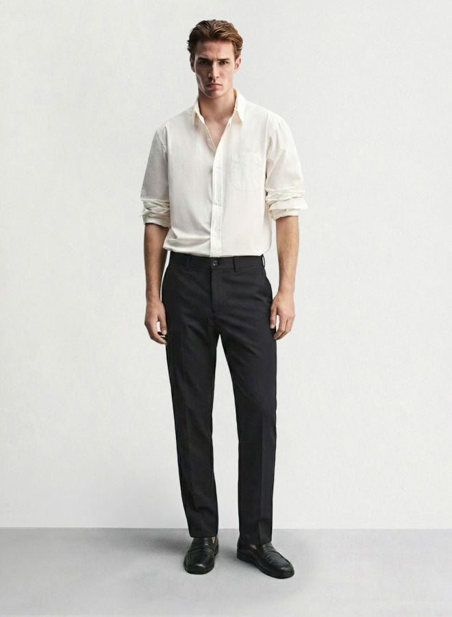 Men Slim Fit Solid Chinos