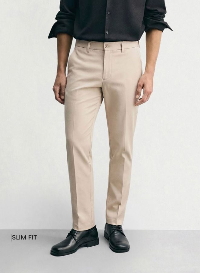 Men Slim Fit Solid Chinos