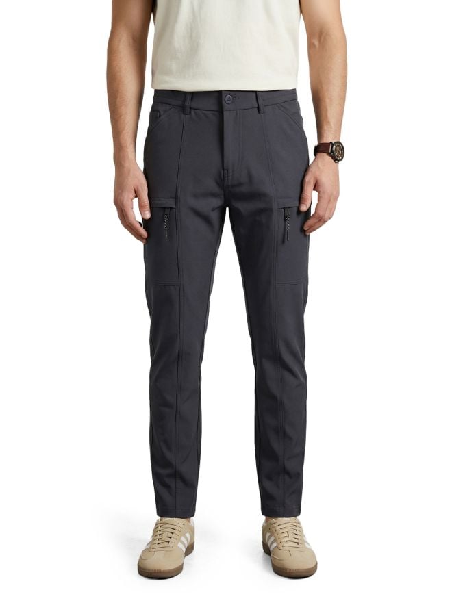 Men Slim Fit Solid Cargo