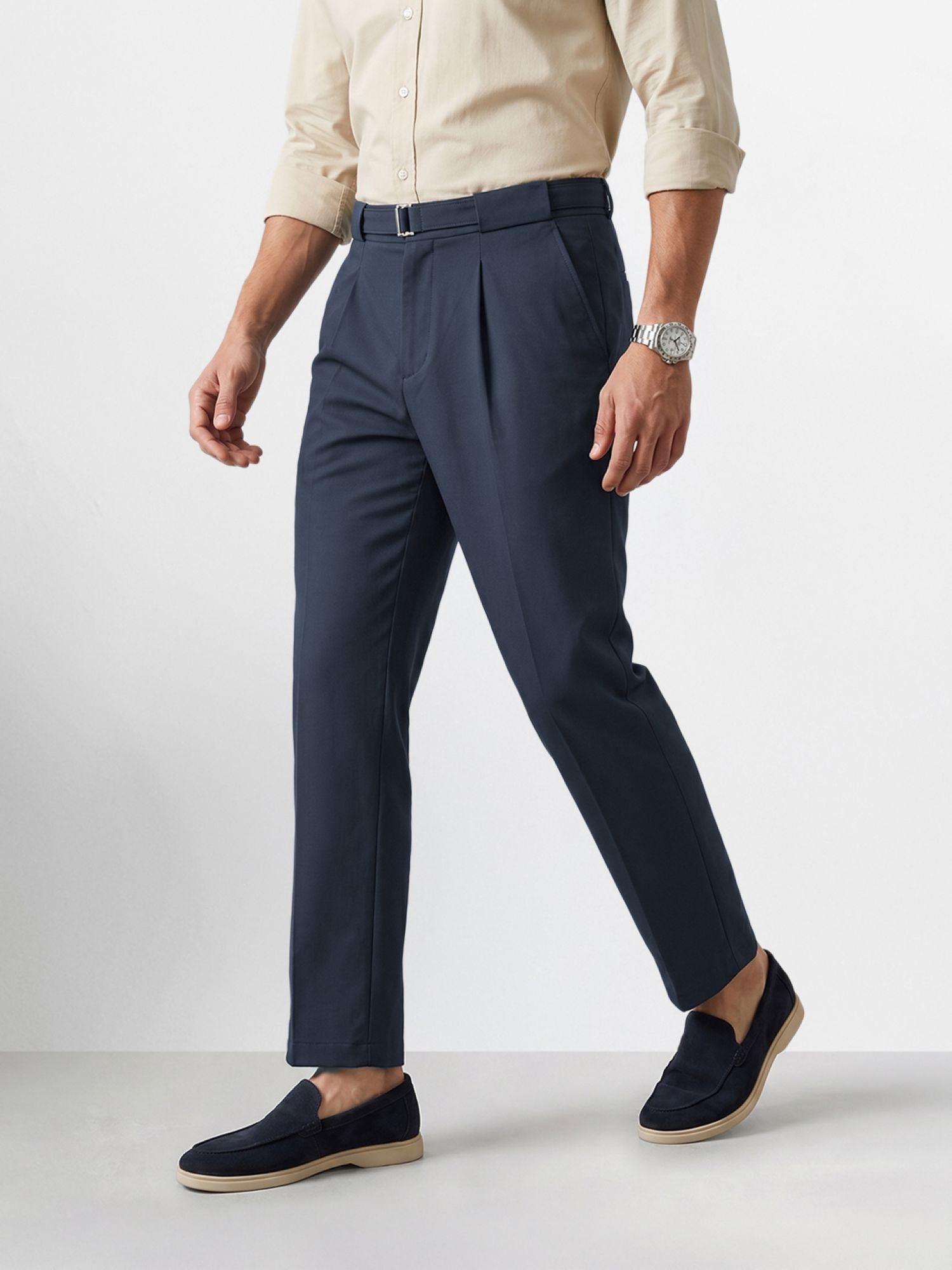 Men Regular Fit Solid Trousers