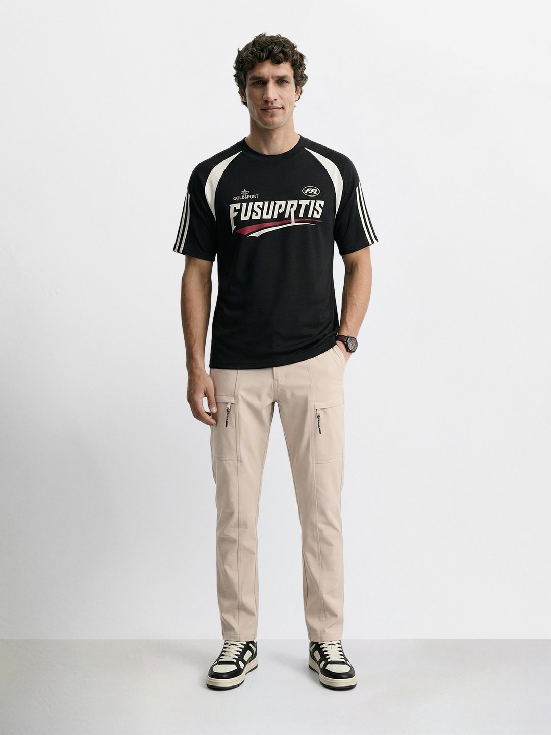 Men Slim Fit Solid Cargo