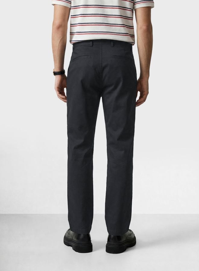 Men Relaxed Fit Solid Trousers