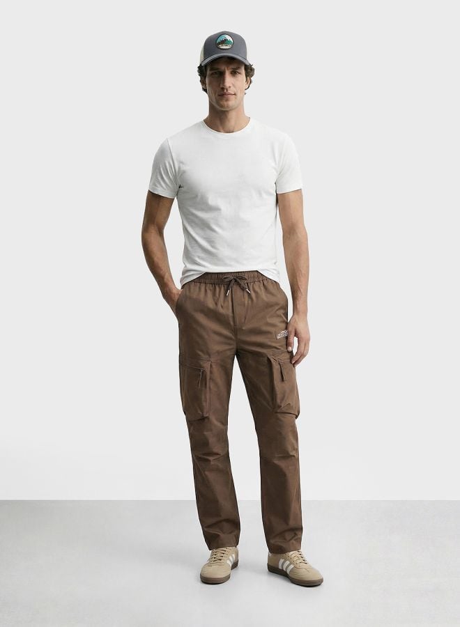 Men Relaxed Fit Solid Cargo