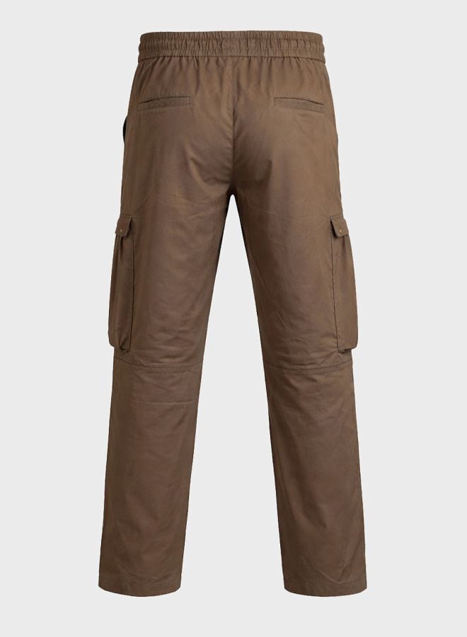 Men Relaxed Fit Solid Cargo