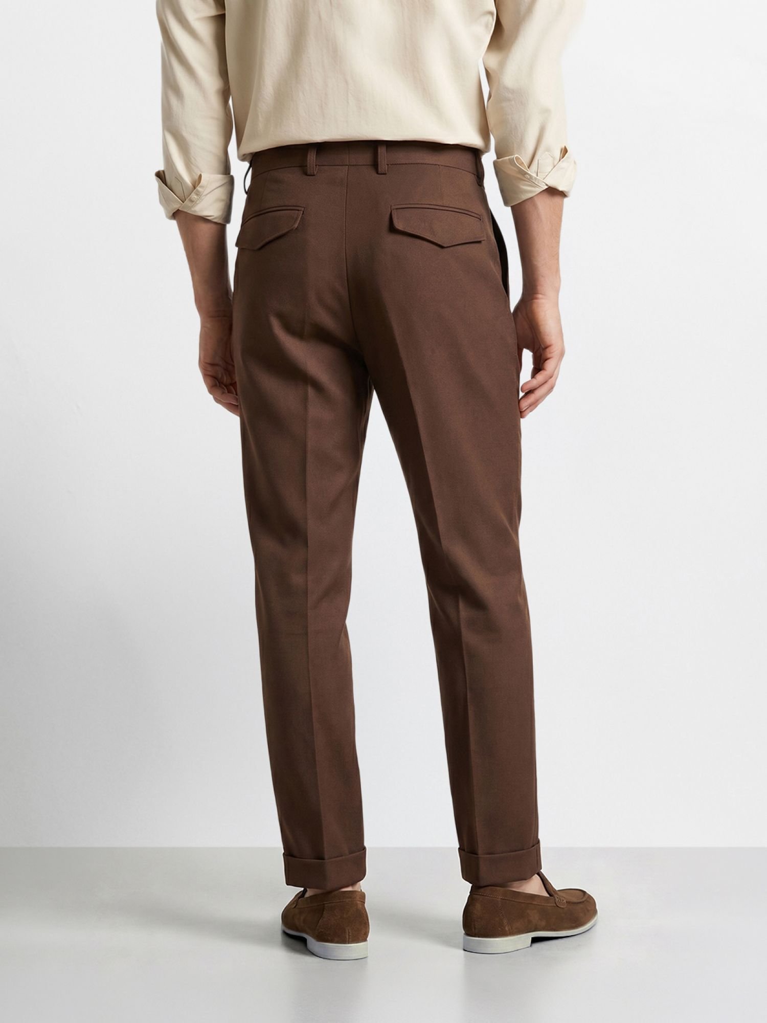 Men Relaxed Fit Solid Trousers