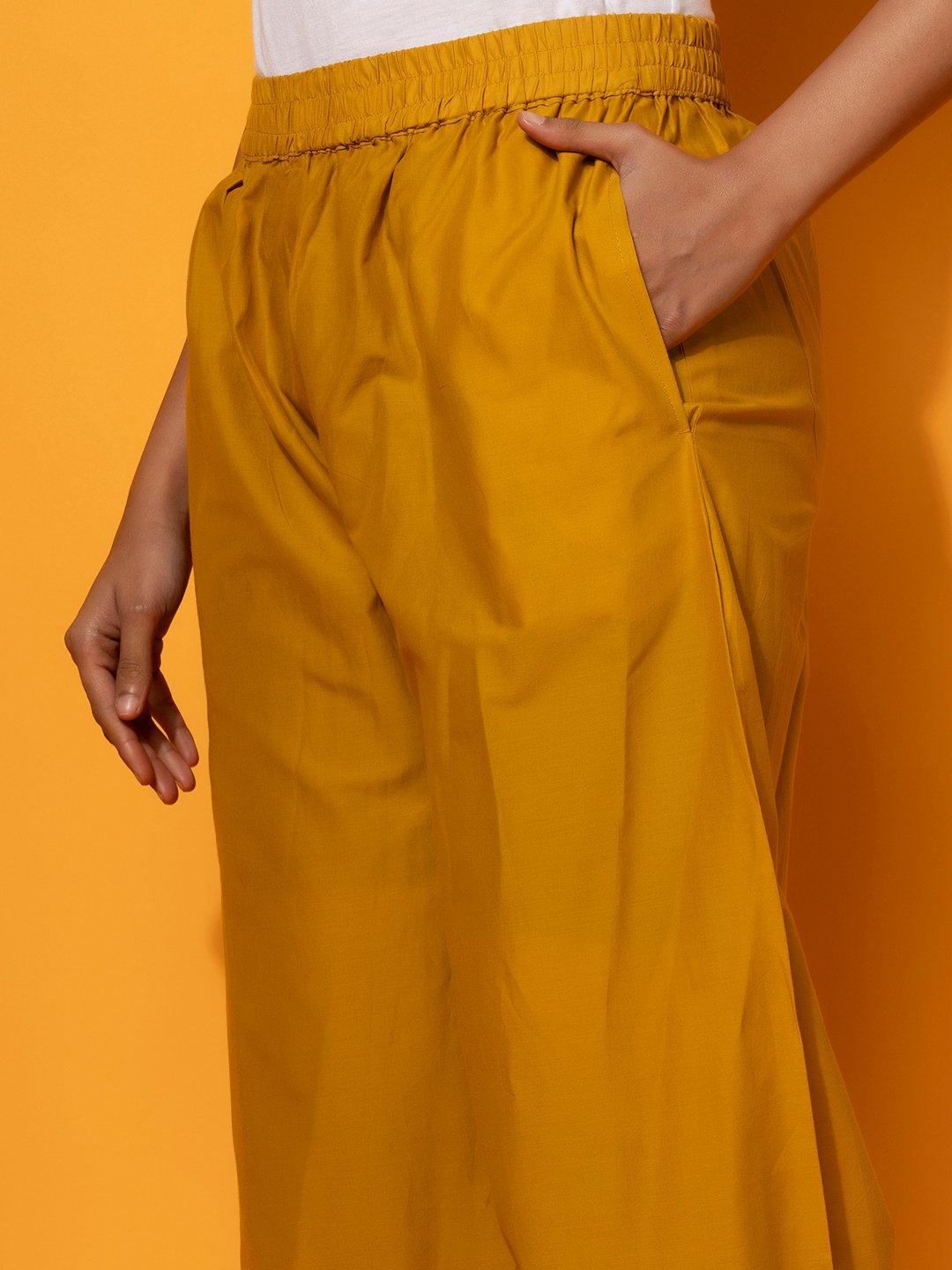 Mustard Embroidered Cotton Co-Ords
