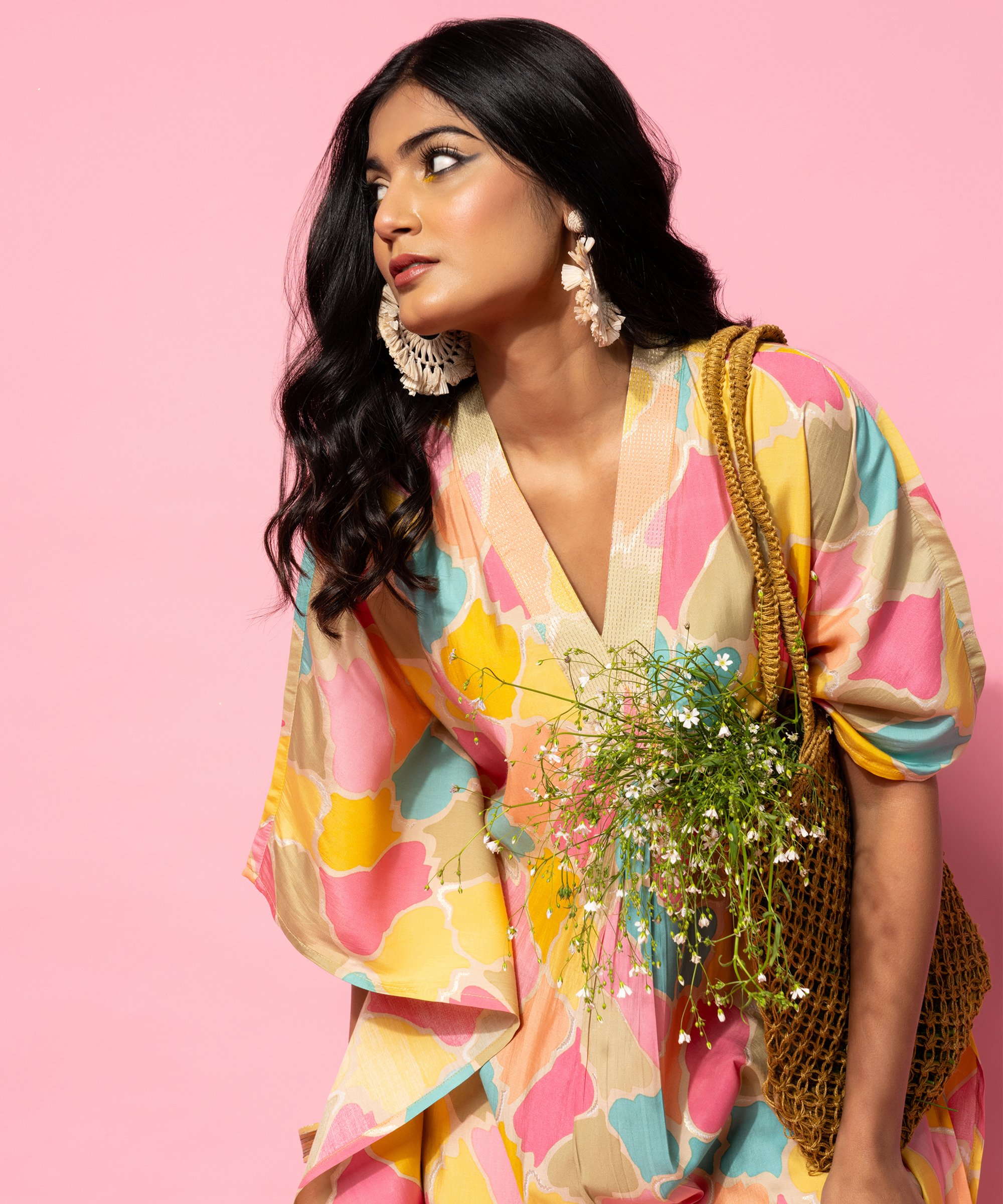 Multi Printed Silk Blend Co-Ords