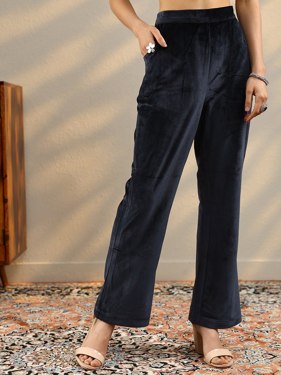 Grey Floral Velvet Co-Ords