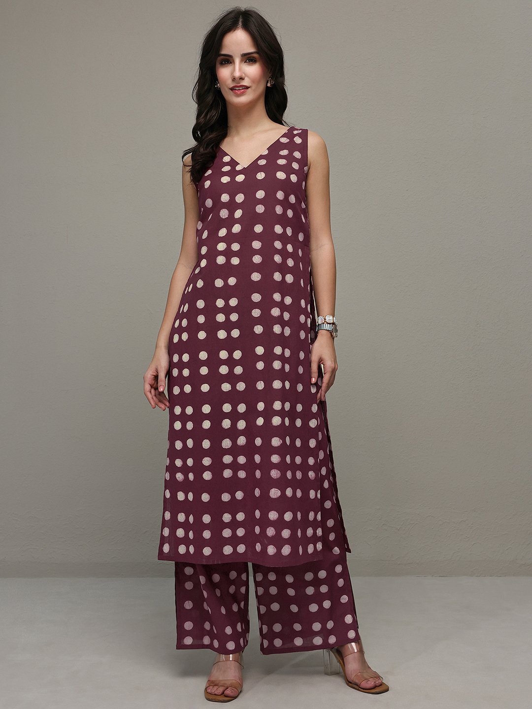 Burgundy Printed Cotton Co-Ords