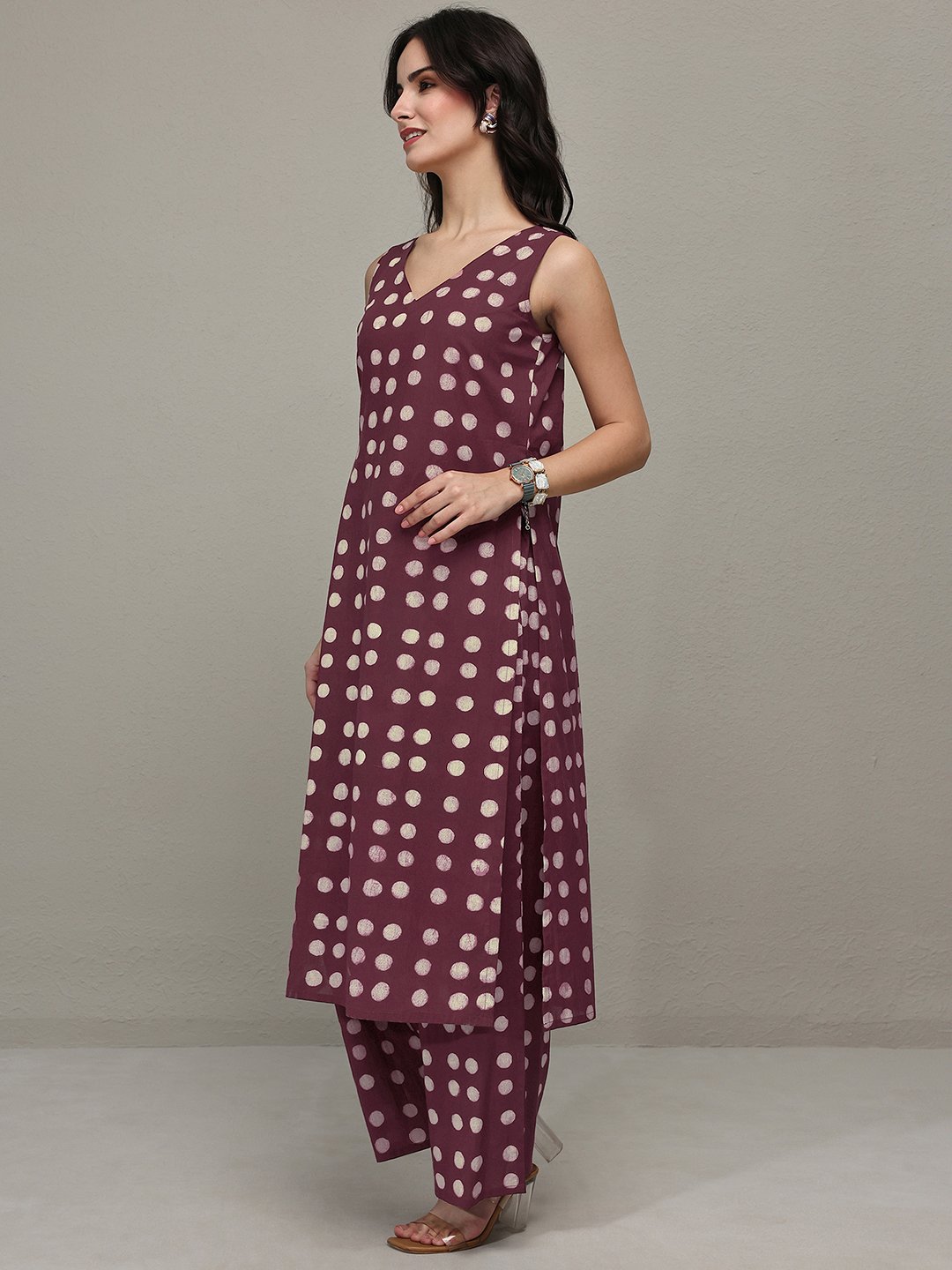 Burgundy Printed Cotton Co-Ords