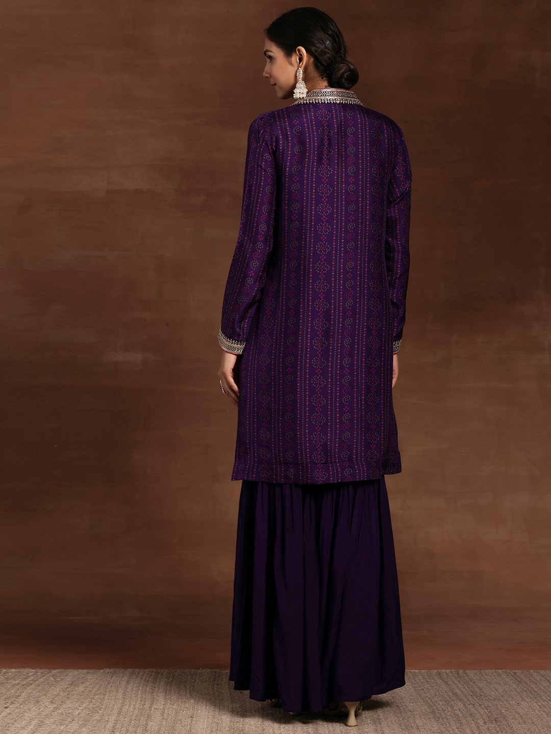 Purple Embroidered Silk Blend Co-Ords