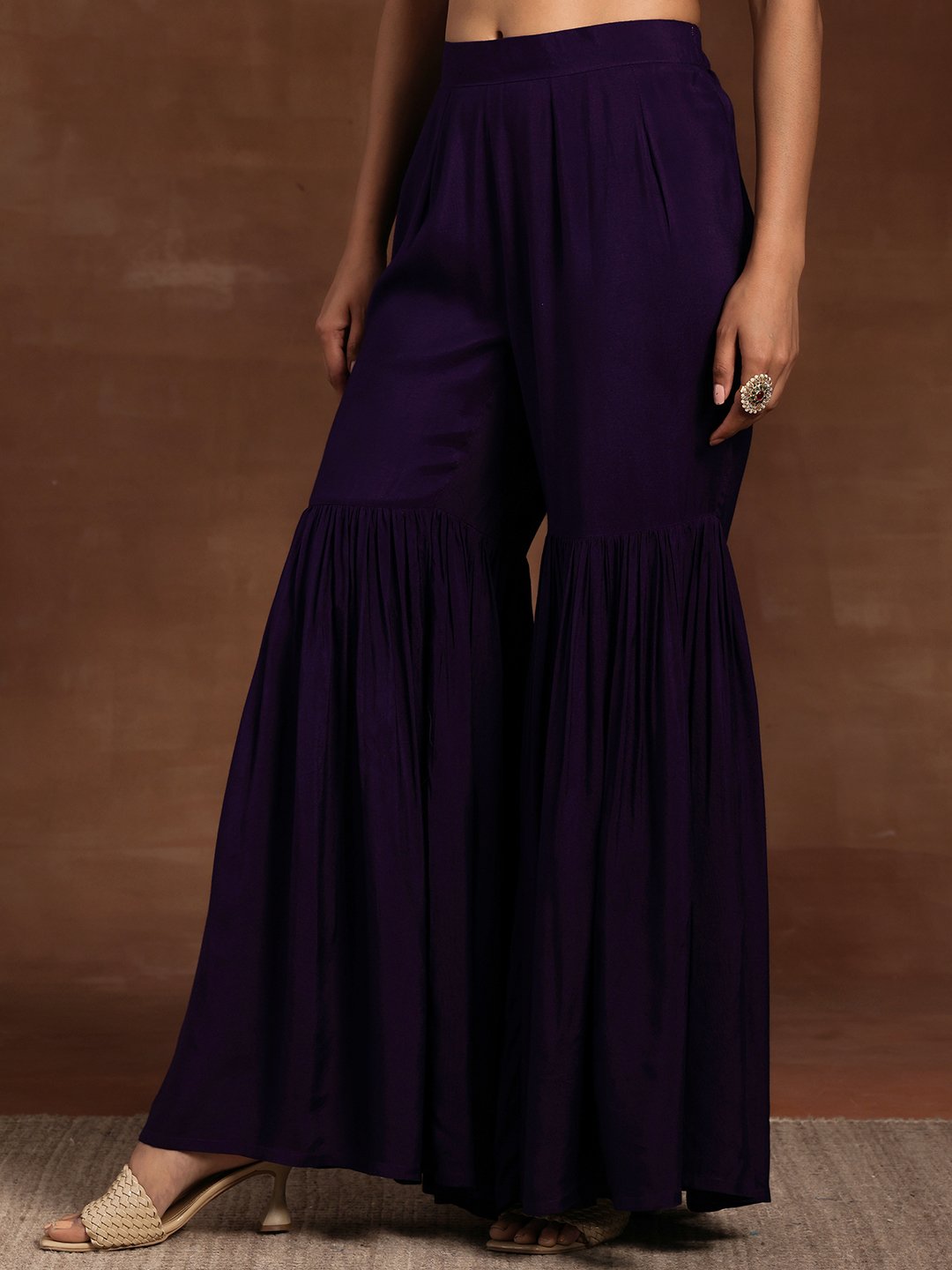 Purple Embroidered Silk Blend Co-Ords